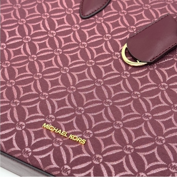 Michael Kors Medium Mirella Tote Bag Ox Blood Multi - Picture 11 of 12